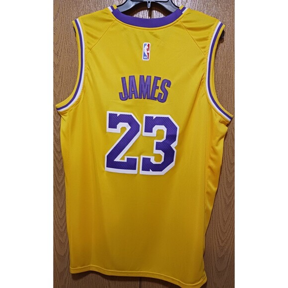 LeBron James (Nike)-(Lakers)-(Jersey)-(Yellow)-(New Cond.)-(Size-XL-52)-$100.00 - Picture 5 of 10